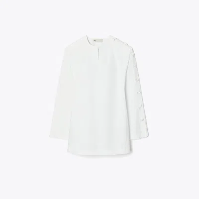 Tory Burch Cotton Poplin Knot Tunic In White