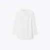 Tory Burch Cotton Poplin Knot Tunic In White