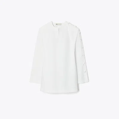 Tory Burch Cotton Poplin Knot Tunic In White