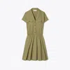 Tory Burch Cotton Poplin Shirtdress In Green