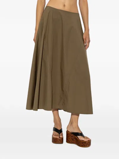 Tory Burch Cotton Poplin Skirt In Green