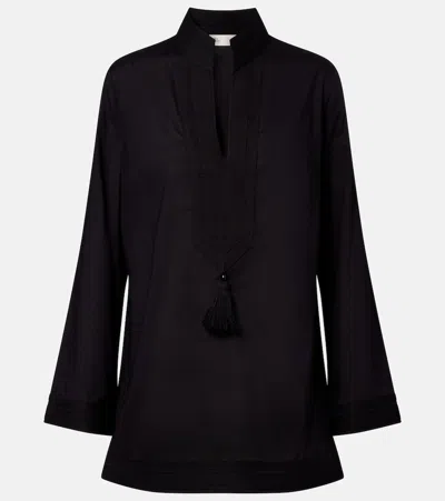 Tory Burch Cotton Poplin Tunic In Black