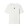 Tory Burch Cotton Rib Logo Tee In White