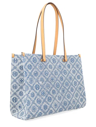 Tory Burch Cotton Shopper Tote Bag In Blue