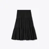 Tory Burch Cotton Tiered Midi Skirt In Black