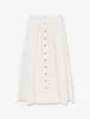 Tory Burch Flared Button-up Midi Skirt In White