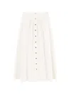 Tory Burch Cotton Skirt With Logoed Buttons In White