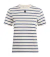 Tory Burch Cotton Stripe Logo T-shirt In Multi