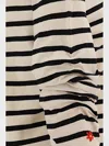 TORY BURCH COTTON STRIPED EMBROIDERED CROPPED TOP