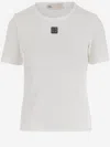 Tory Burch Cotton Crew Neck T-shirt With Short Sleeves In White