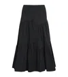 Tory Burch Cotton Tiered Midi Skirt In Black