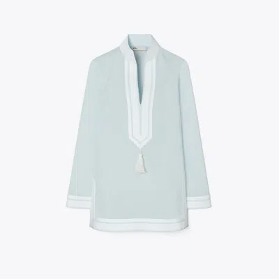 Tory Burch Cotton Tory Tunic In Blue