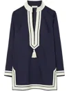 Tory Burch Cotton Tunic In Blue