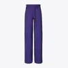Tory Burch Cotton Wide Leg Pants In Ballpoint Blue