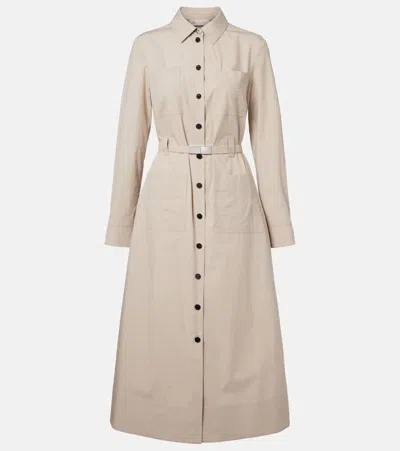 Tory Burch Cotton-blend Midi Dress In Gray