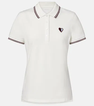 Tory Burch Cotton-blend Piqué Polo Shirt In White