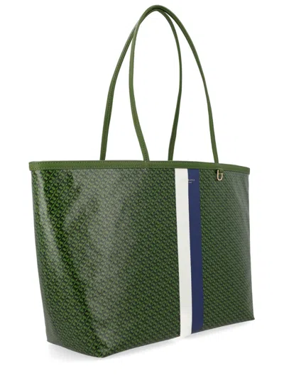 Tory Burch Cotton-linen Tote Bag In Green