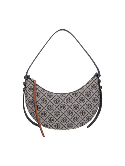 Tory Burch Cotton-poly Canvas Crossbody Bag With Cow Leather Trim In Blue