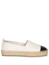 Tory Burch Cream & Black Cap Toe Espadrilles