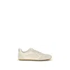 Tory Burch Cream Calf Leather Bos Taurus Low Top Sneakers In Neutral