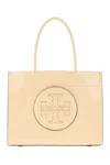 Tory Burch Cream Synthetic Leather Ella Bio Small Shopping Bag In Vanilla Soft Serve