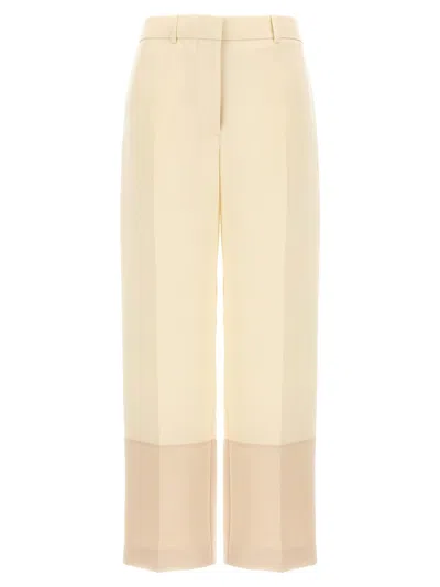 Tory Burch Crepe Crop Trousers In Pink