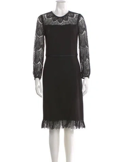 Pre-owned Tory Burch Crew Neck Knee-length Dress In Black