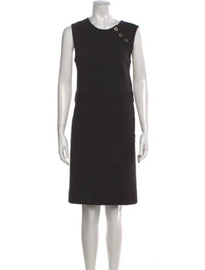 Pre-owned Tory Burch Crew Neck Knee-length Dress In Black