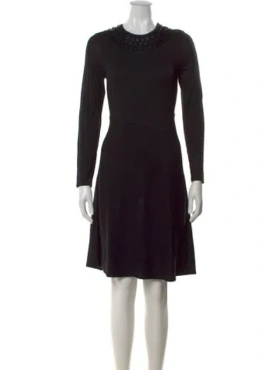 Pre-owned Tory Burch Crew Neck Knee-length Dress In Black