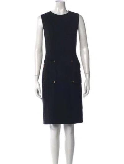 Pre-owned Tory Burch Crew Neck Knee-length Dress In Black