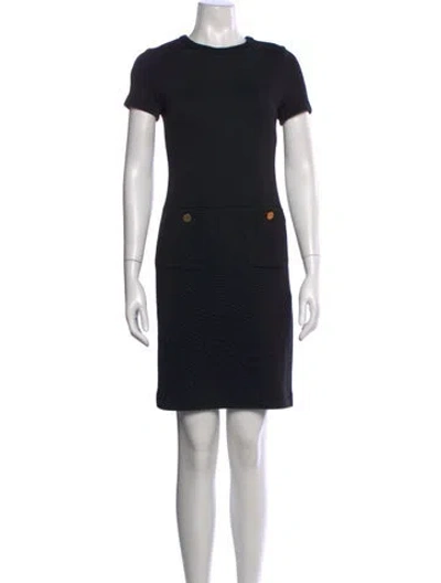 Pre-owned Tory Burch Crew Neck Knee-length Dress In Black