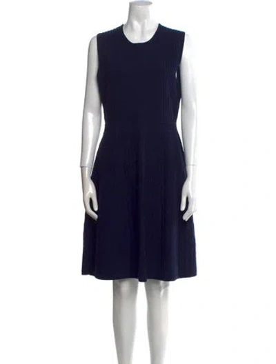 Pre-owned Tory Burch Crew Neck Knee-length Dress In Blue