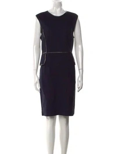 Pre-owned Tory Burch Crew Neck Knee-length Dress In Blue