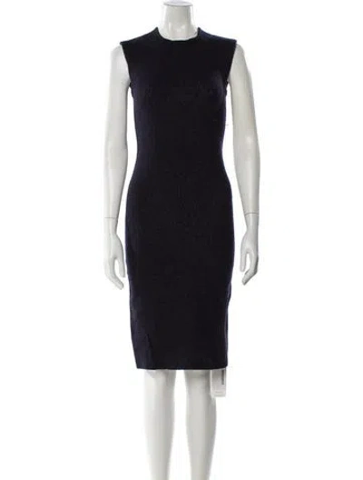 Pre-owned Tory Burch Crew Neck Knee-length Dress In Blue
