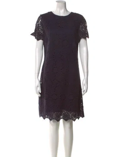 Pre-owned Tory Burch Crew Neck Knee-length Dress In Blue