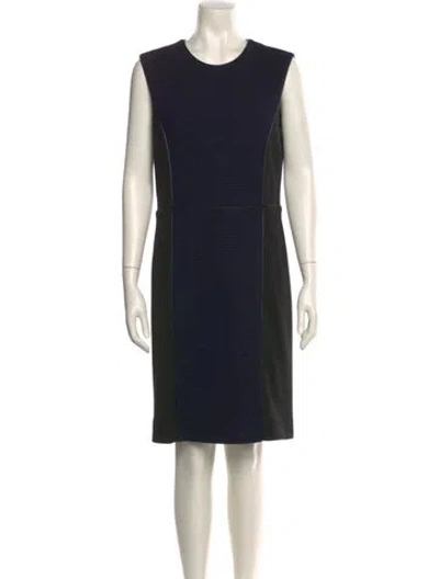 Pre-owned Tory Burch Crew Neck Knee-length Dress In Blue