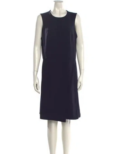 Pre-owned Tory Burch Crew Neck Knee-length Dress In Blue