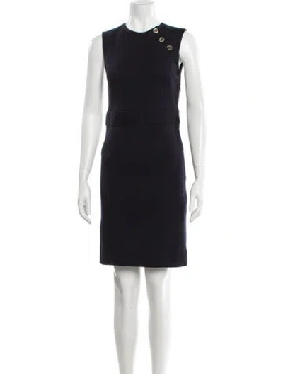 Pre-owned Tory Burch Crew Neck Knee-length Dress In Blue