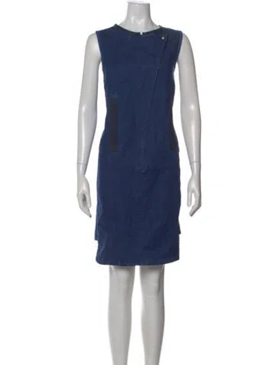 Pre-owned Tory Burch Crew Neck Knee-length Dress In Blue