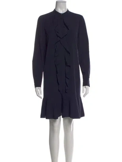 Pre-owned Tory Burch Crew Neck Knee-length Dress In Blue