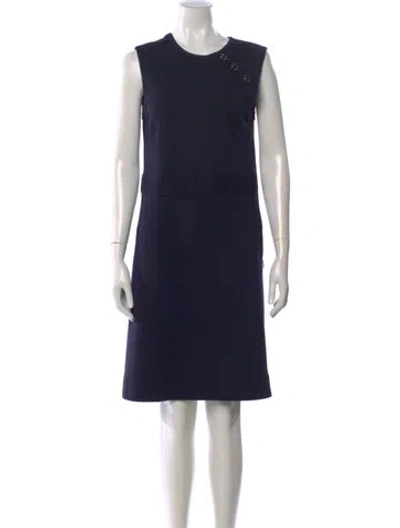 Pre-owned Tory Burch Crew Neck Knee-length Dress In Blue