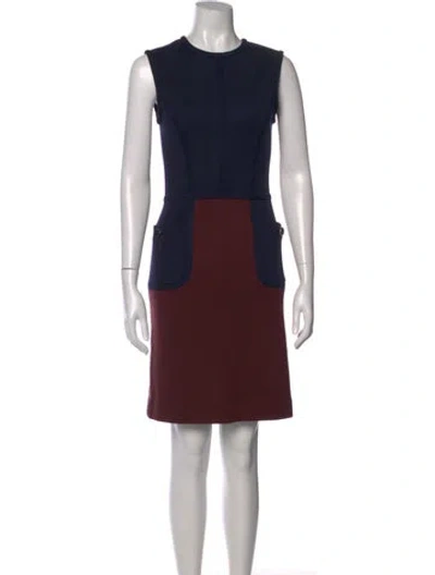 Pre-owned Tory Burch Crew Neck Knee-length Dress In Blue