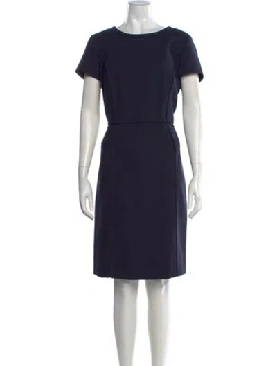 Pre-owned Tory Burch Crew Neck Knee-length Dress In Blue