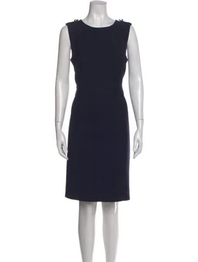 Pre-owned Tory Burch Crew Neck Knee-length Dress In Blue