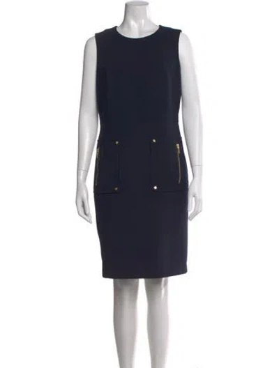 Pre-owned Tory Burch Crew Neck Knee-length Dress In Blue
