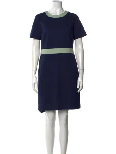 Pre-owned Tory Burch Crew Neck Knee-length Dress In Blue