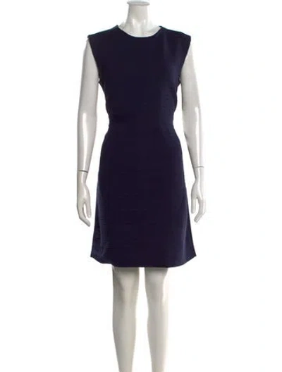 Pre-owned Tory Burch Crew Neck Knee-length Dress In Blue
