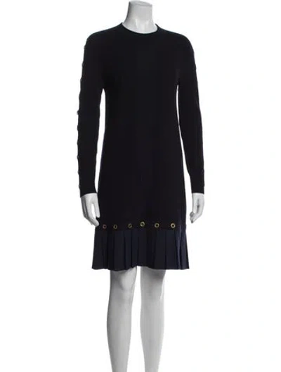 Pre-owned Tory Burch Crew Neck Knee-length Dress In Blue