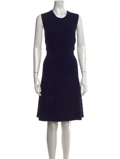 Pre-owned Tory Burch Crew Neck Knee-length Dress In Blue