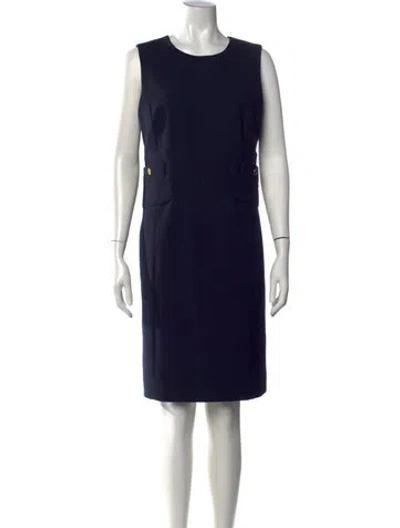 Pre-owned Tory Burch Crew Neck Knee-length Dress In Blue